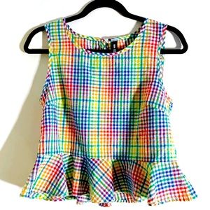 Design Lab x Lord & Taylor Gingham Rainbow Top
